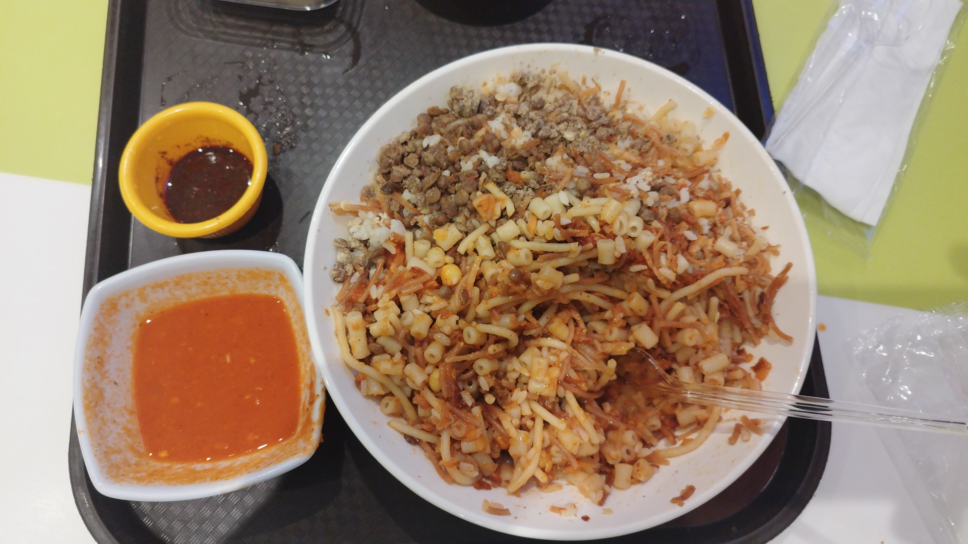 Koshary with sauces